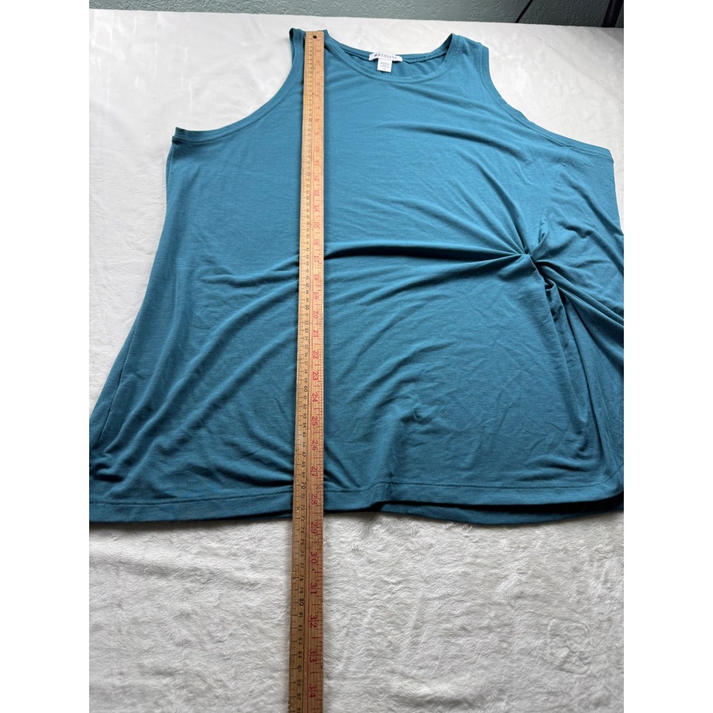 Athleta Radiate Tank Top Teal Blue Side Knot Cinch Activewear Womens 1X - Picture 5 of 9